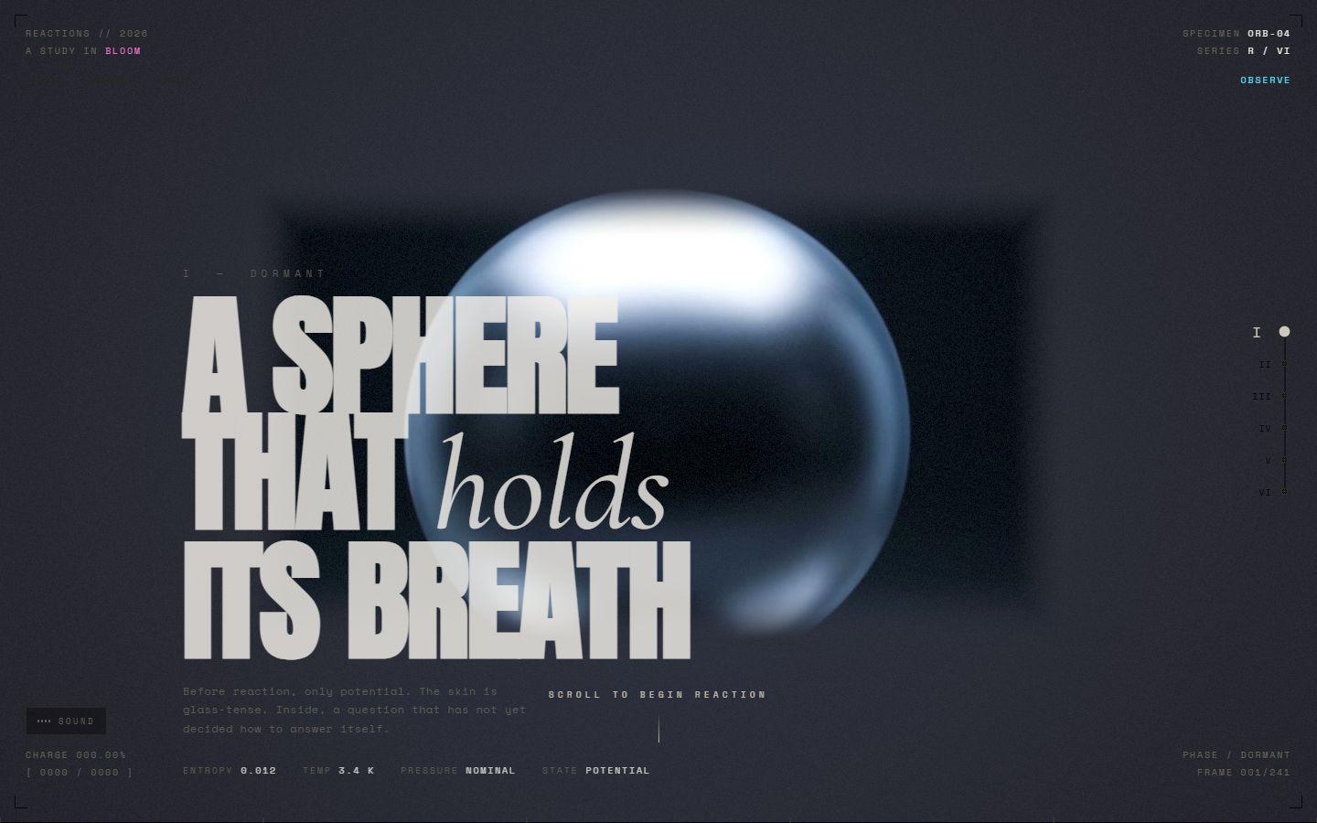 Reactions — A sphere that holds its breath