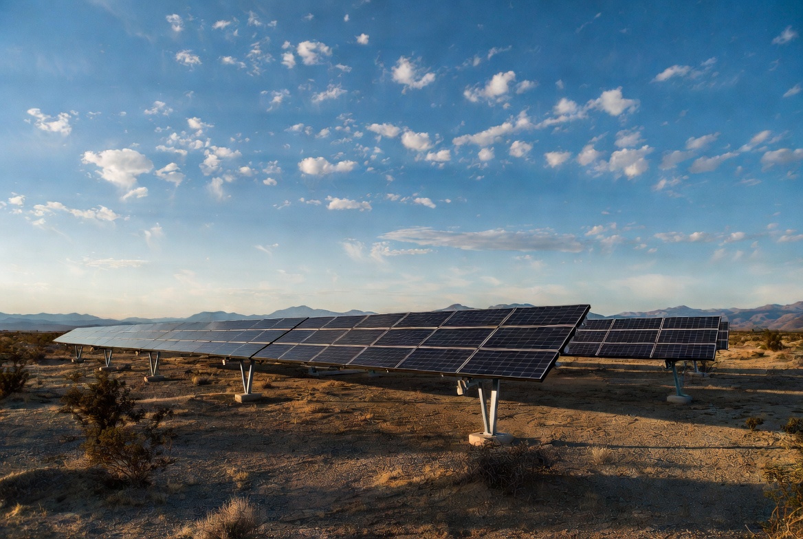 Ground-mount tracker solar in the high desert